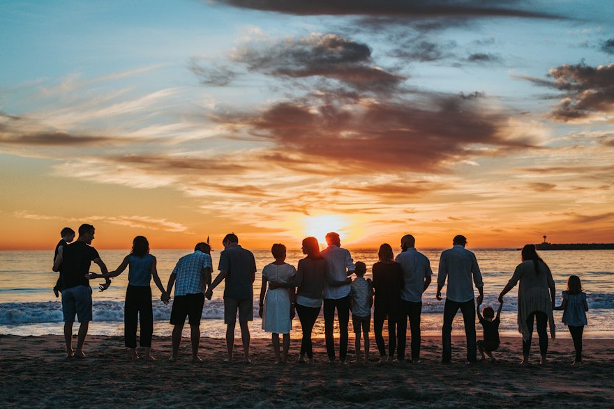 Family holding hands — memory preserved